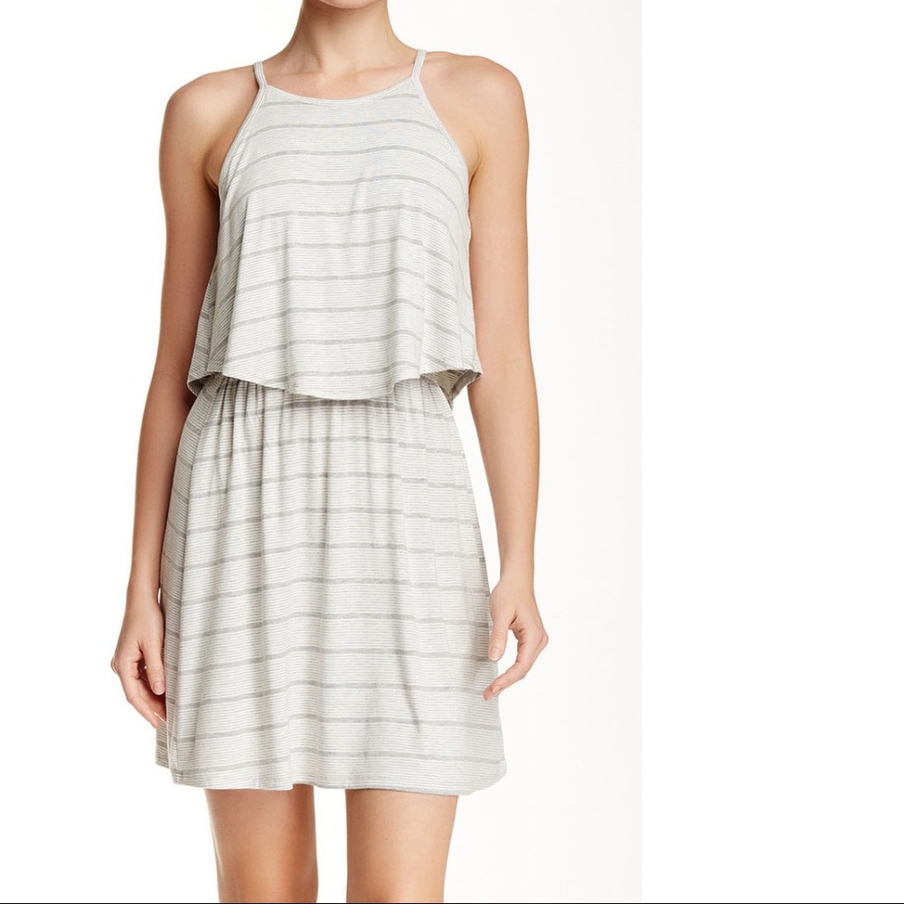 High Neck Popover Knit Dress Pink Rose